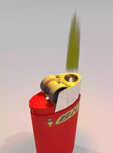 Lighter with flame Low-poly 3D model
