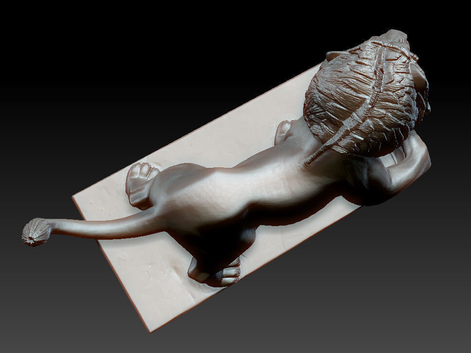 Lion Sculpture 3D print model_5