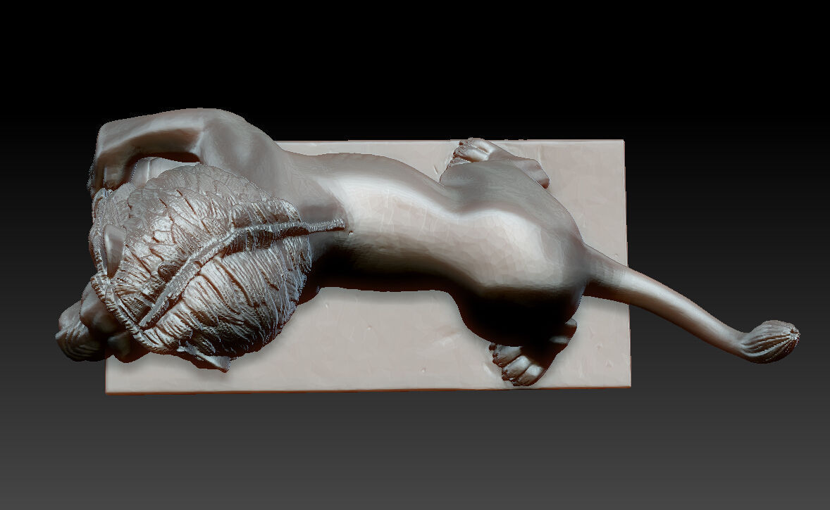 Lion Sculpture 3D print model_6