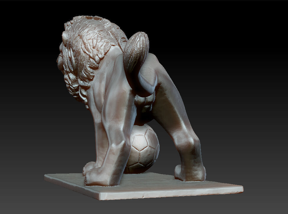 Lion Sculpture 3D print model_4