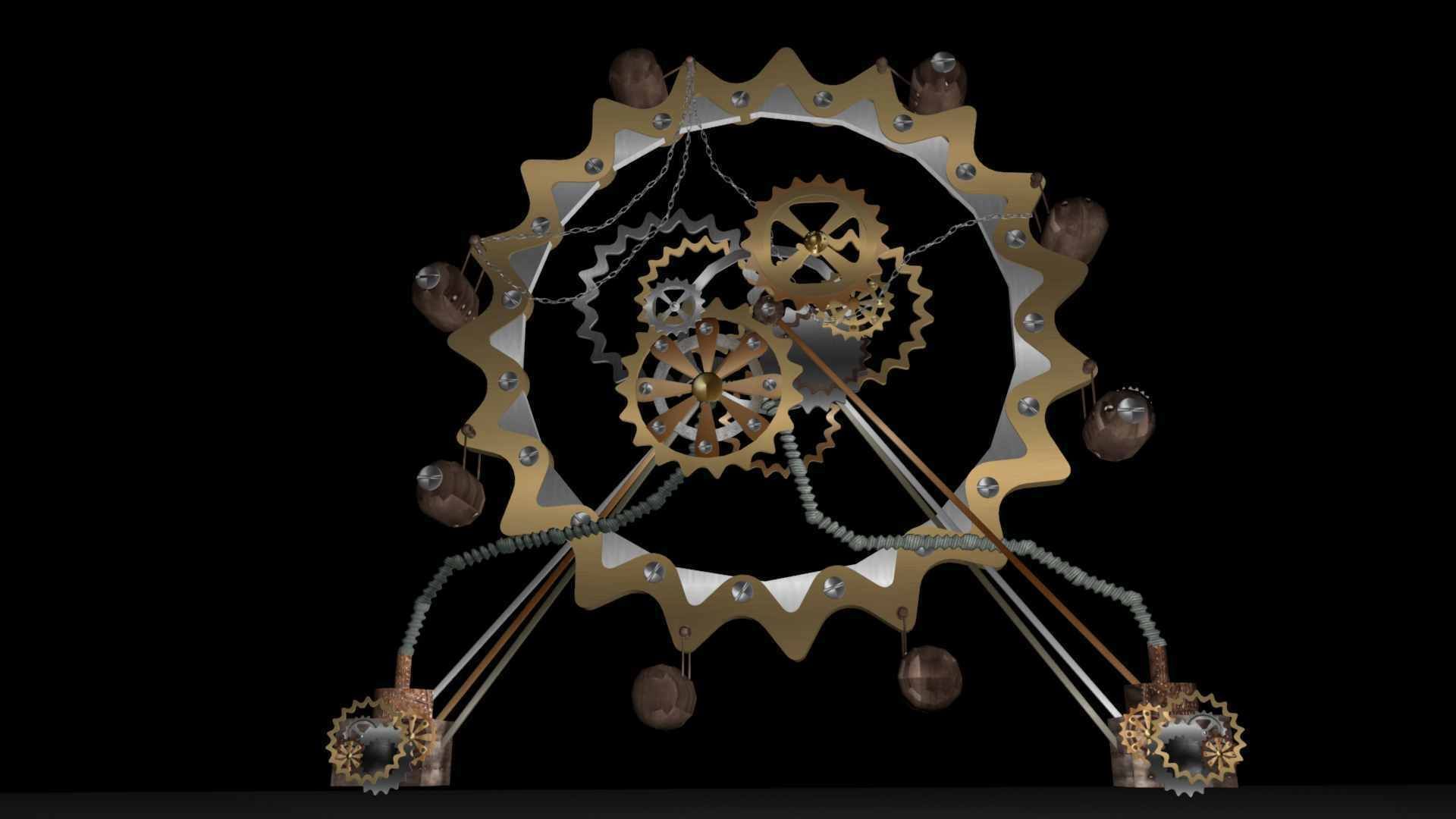 Big Wheel Low-poly 3D model_4