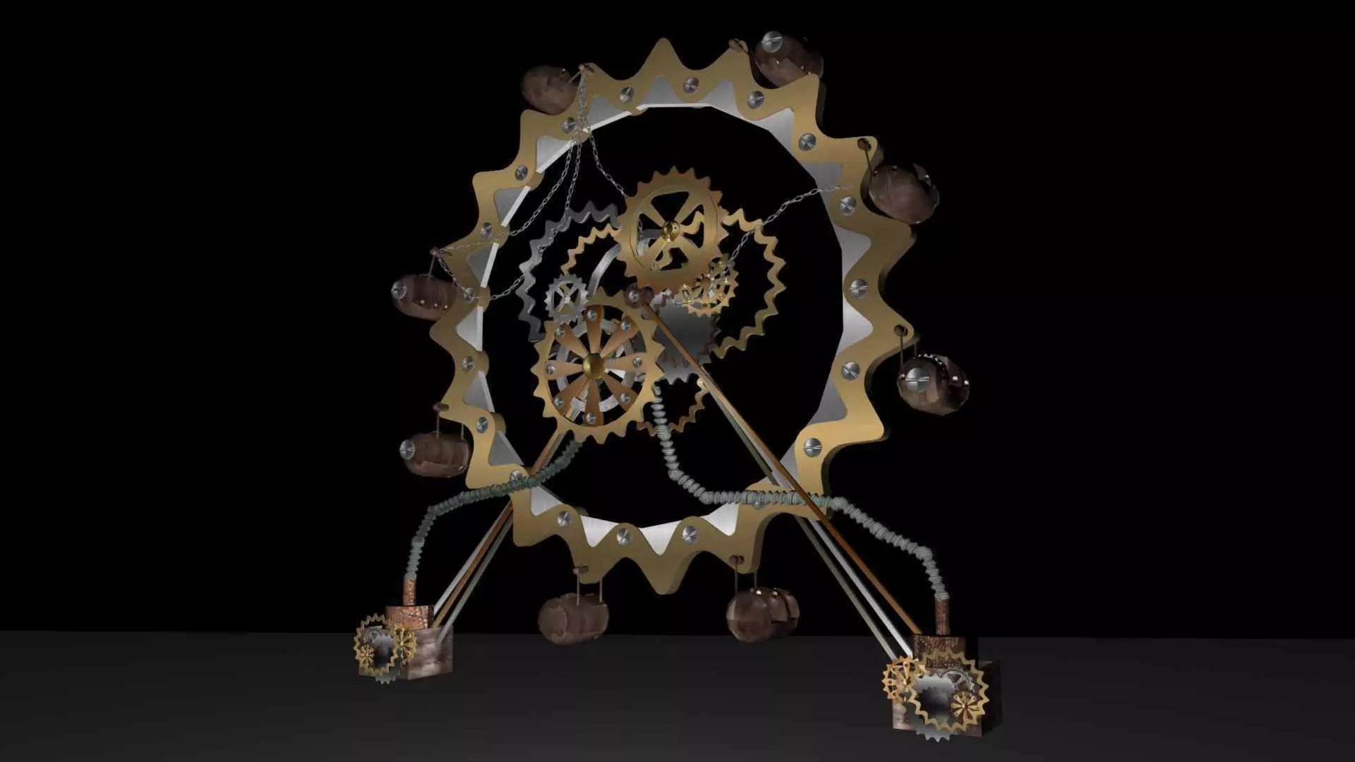 Big Wheel Low-poly 3D model_0