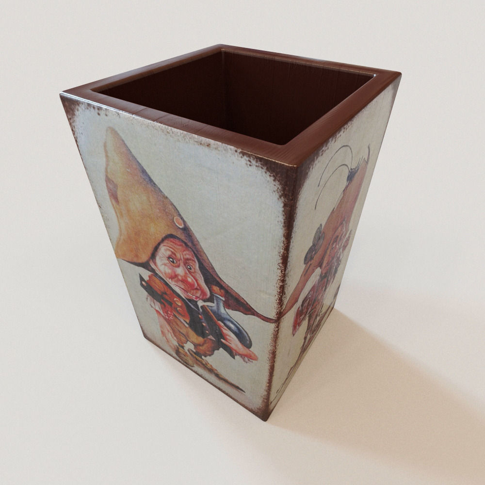 Decorated box Low-poly 3D model_1