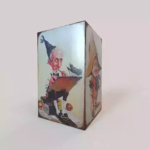 Decorated box Low-poly 3D model