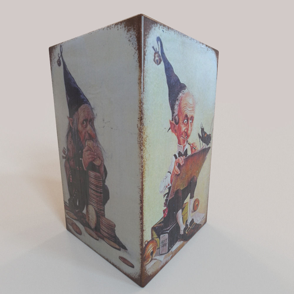 Decorated box Low-poly 3D model_3