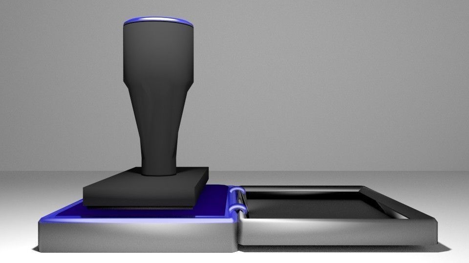 Stamp keyboard with light 3D model_3