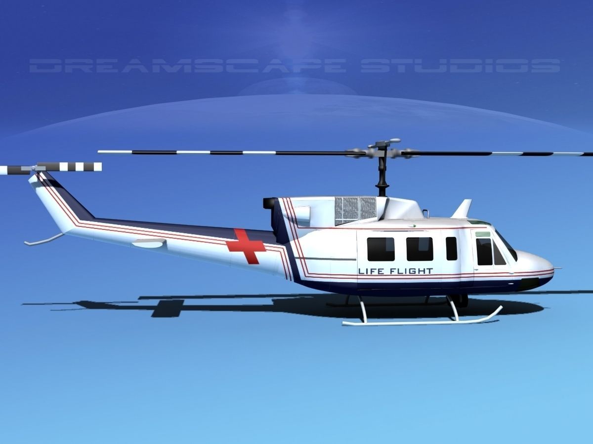 Bell 212 Life Flight 3D model_1
