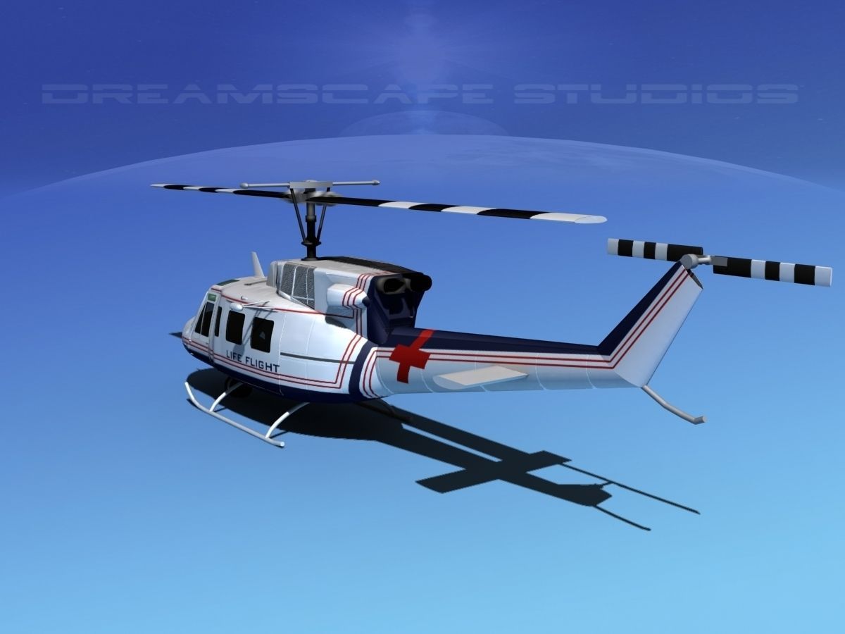 Bell 212 Life Flight 3D model_9