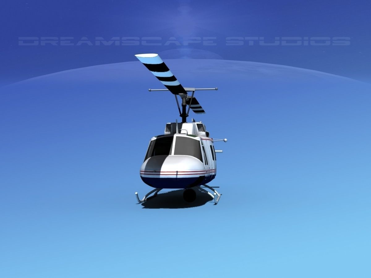 Bell 212 Life Flight 3D model_5