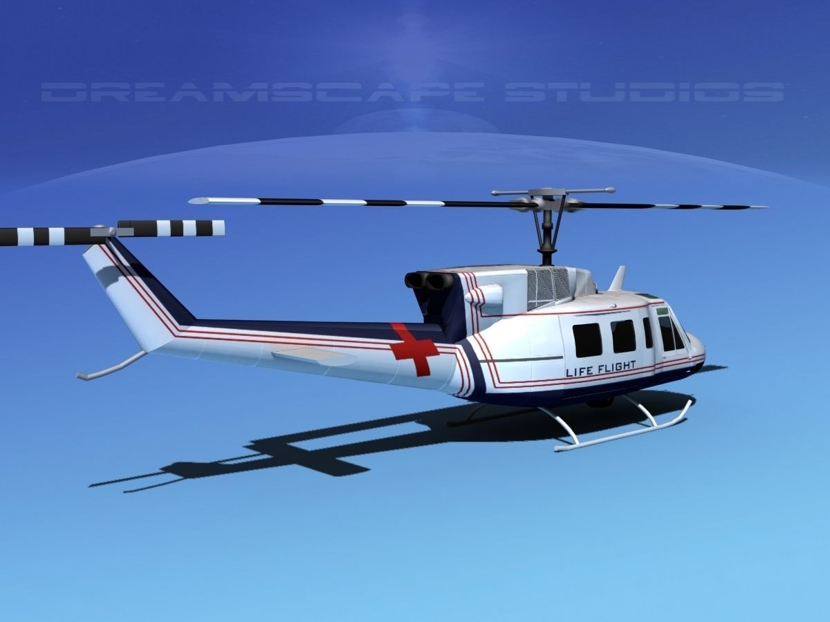 Bell 212 Life Flight 3D model_7