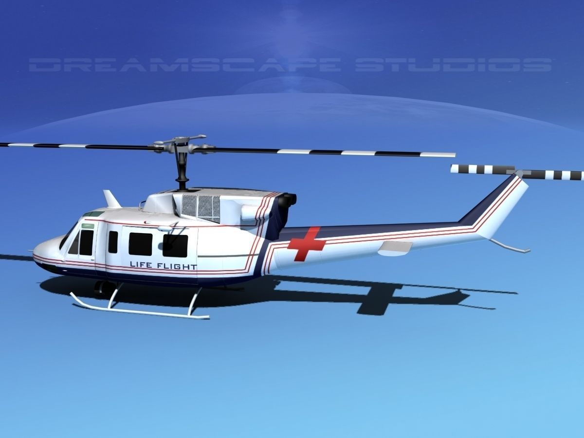 Bell 212 Life Flight 3D model_11