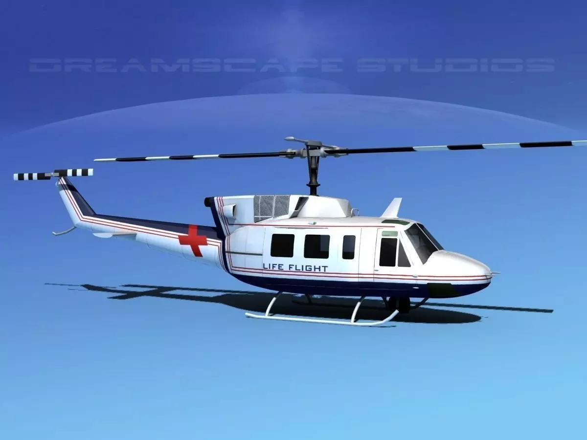 Bell 212 Life Flight 3D model_0