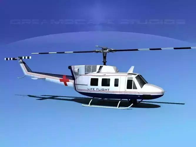 Bell 212 Life Flight 3D model