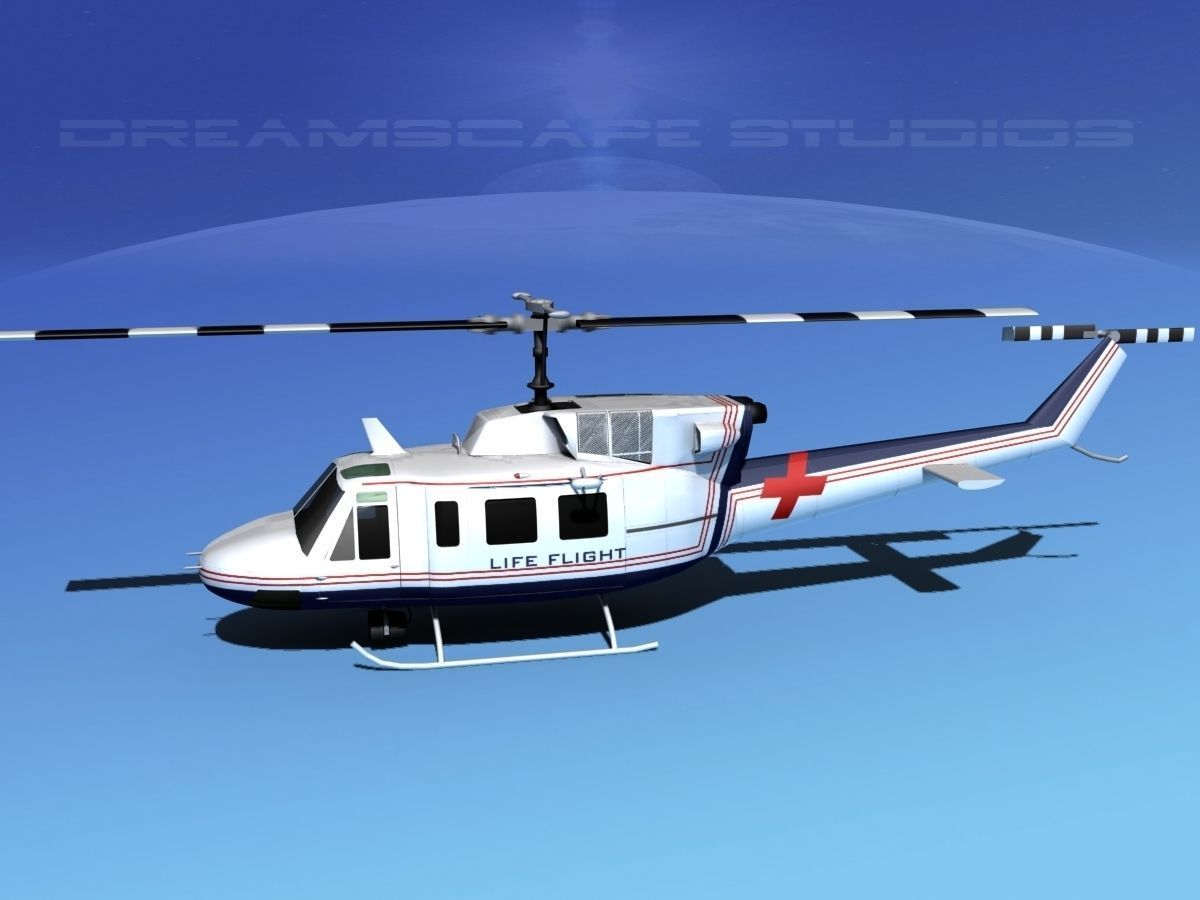 Bell 212 Life Flight 3D model_10