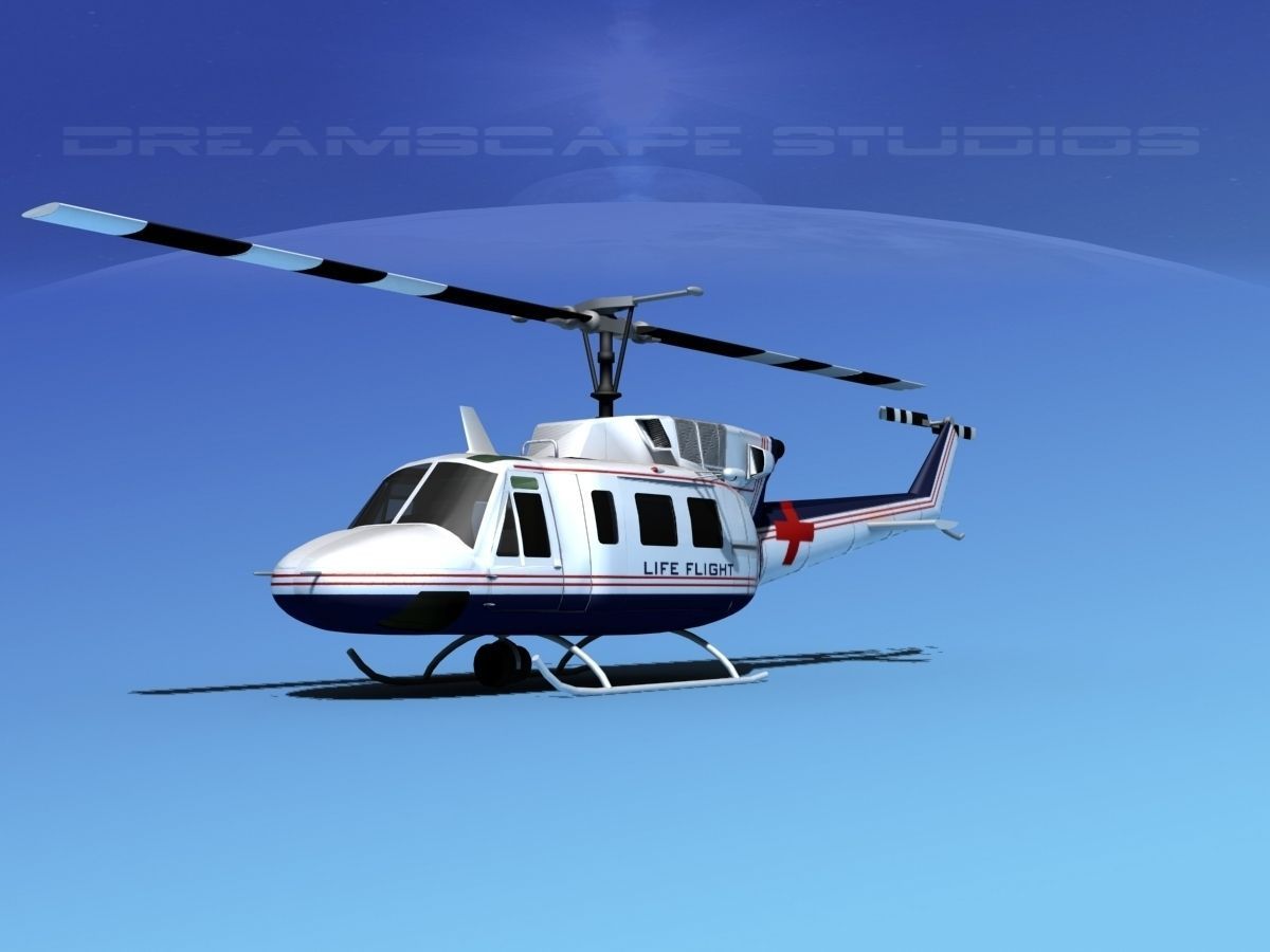 Bell 212 Life Flight 3D model_4