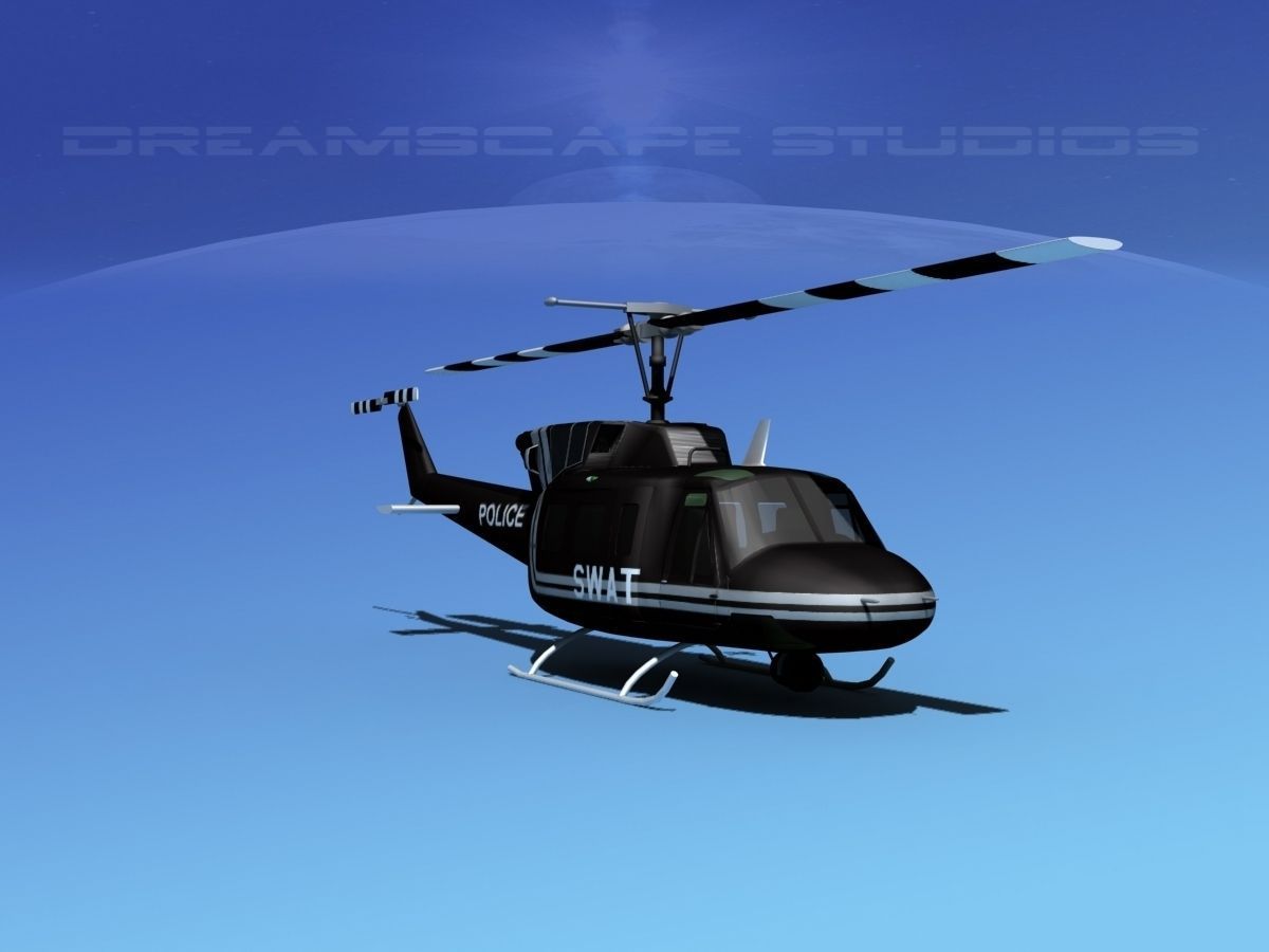 Bell 212 V06 Police SWAT 3D model_2