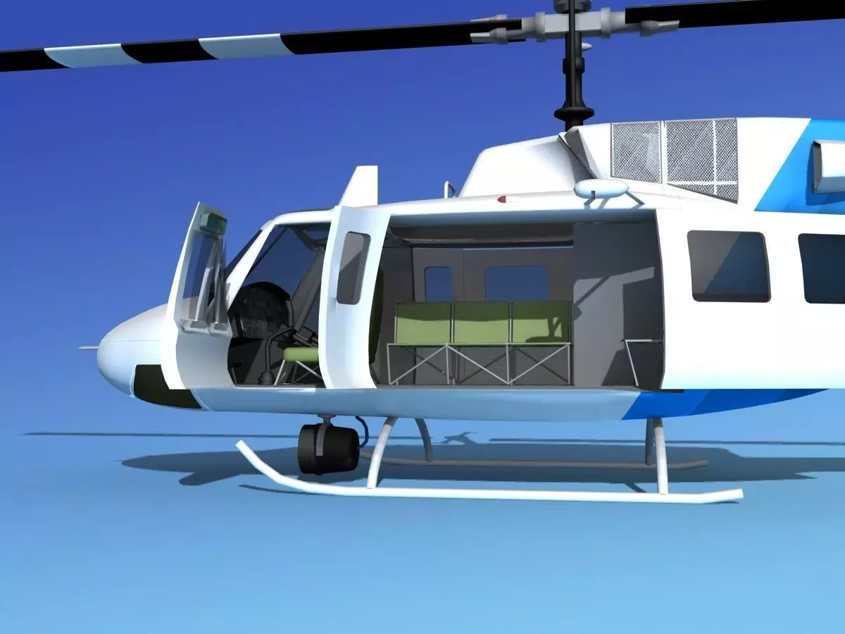 Bell 212 V21 Unmarked 3D model_0