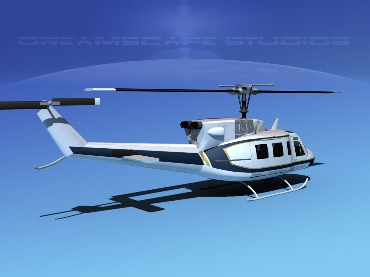 Bell 212 V21 Unmarked 3D model_8