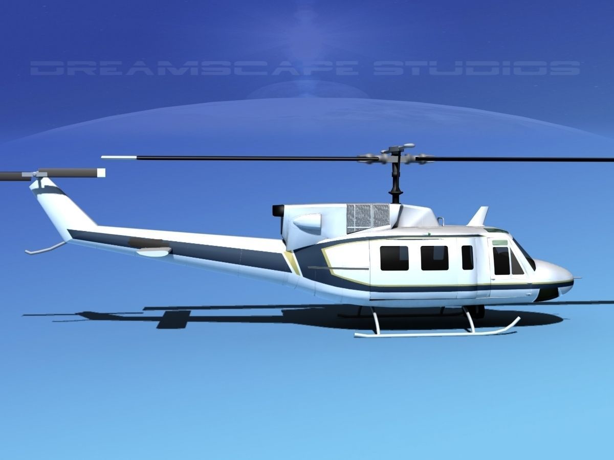 Bell 212 V21 Unmarked 3D model_9