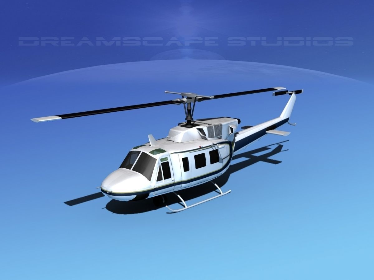 Bell 212 V21 Unmarked 3D model_13