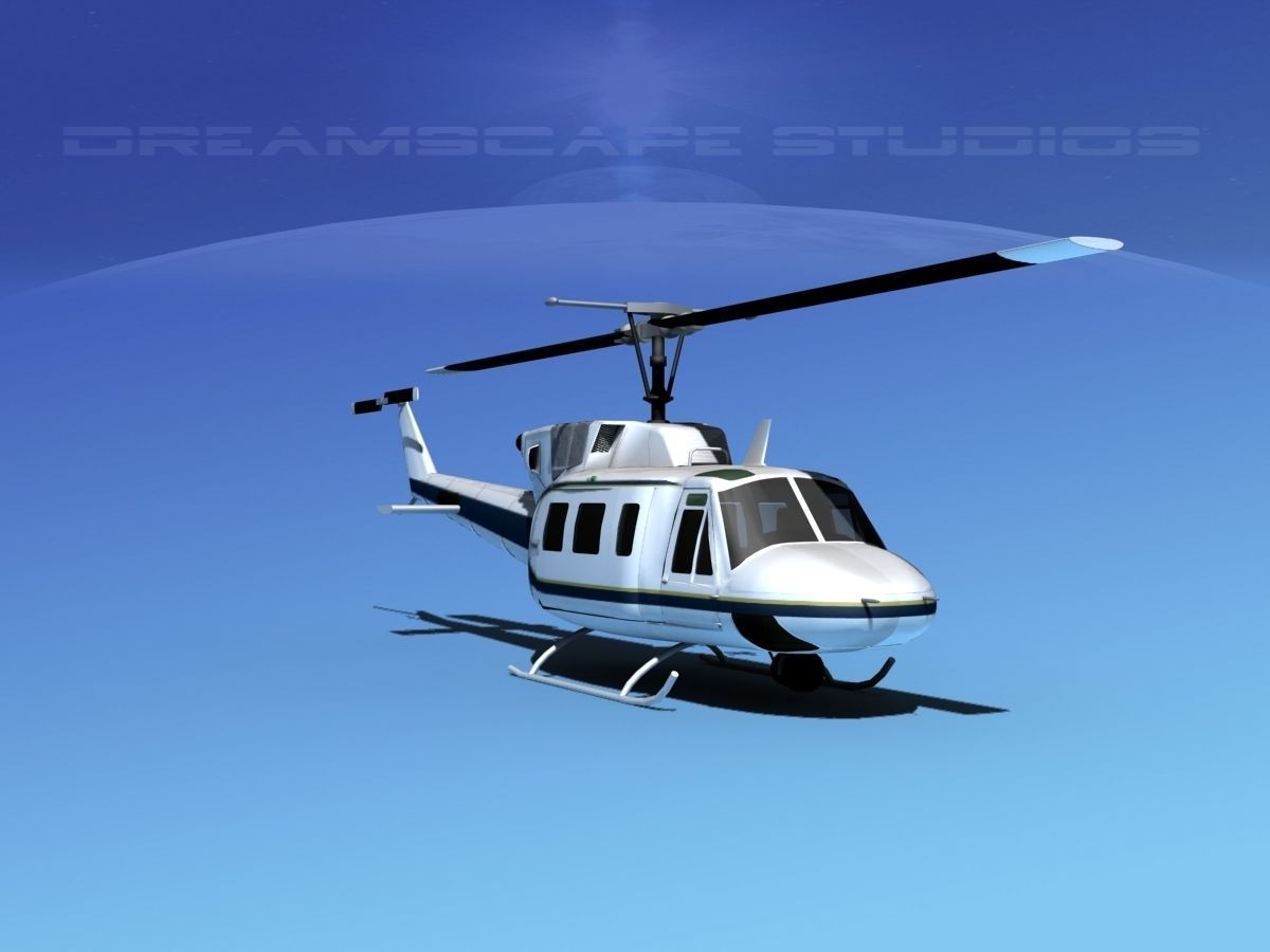 Bell 212 V21 Unmarked 3D model_6