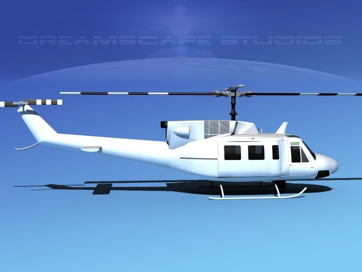 Bell 212 V30 White Livery 3D model_12