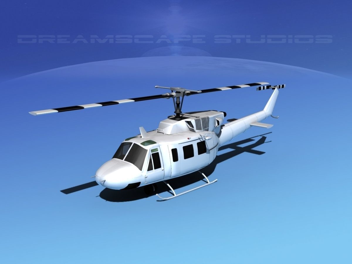 Bell 212 V30 White Livery 3D model_10