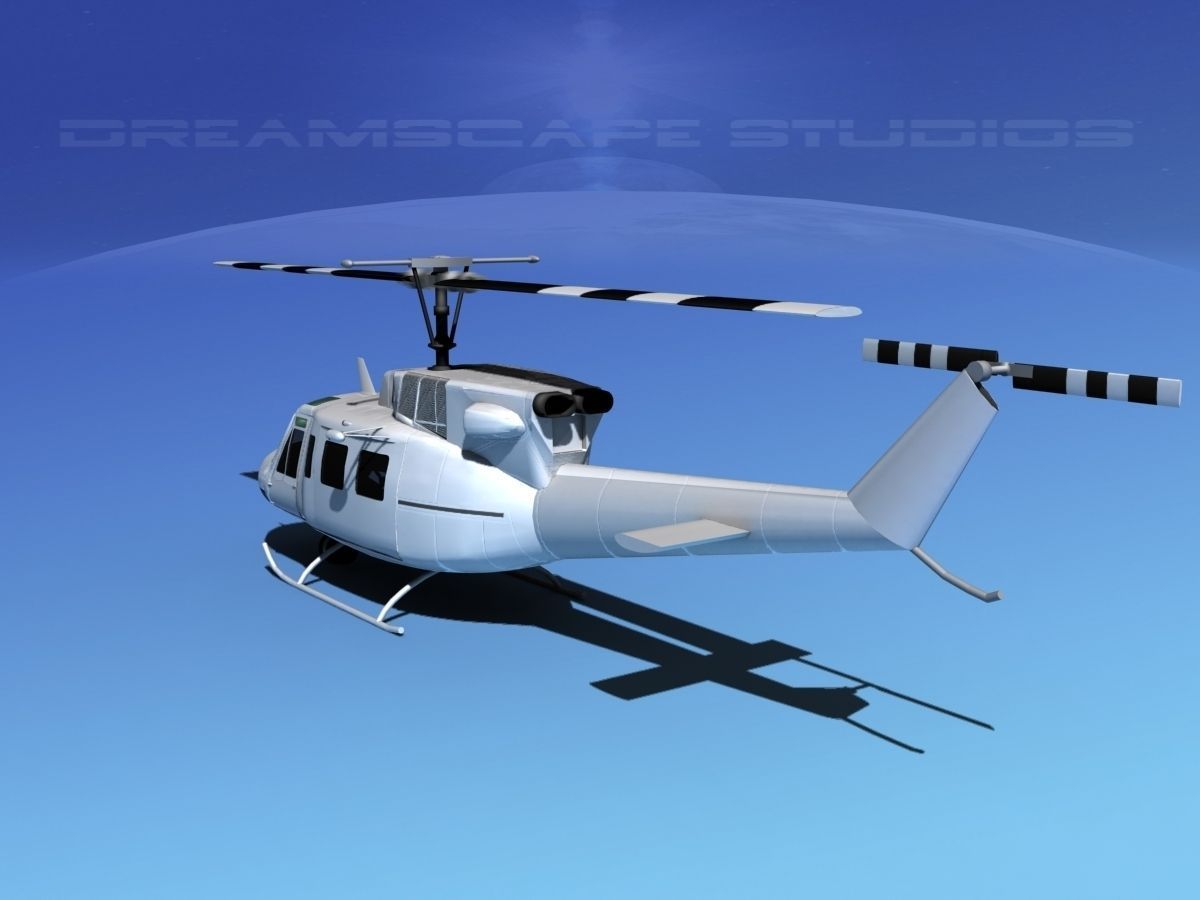 Bell 212 V30 White Livery 3D model_7