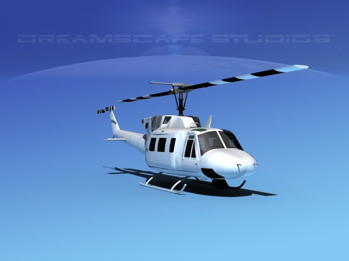 Bell 212 V30 White Livery 3D model_4