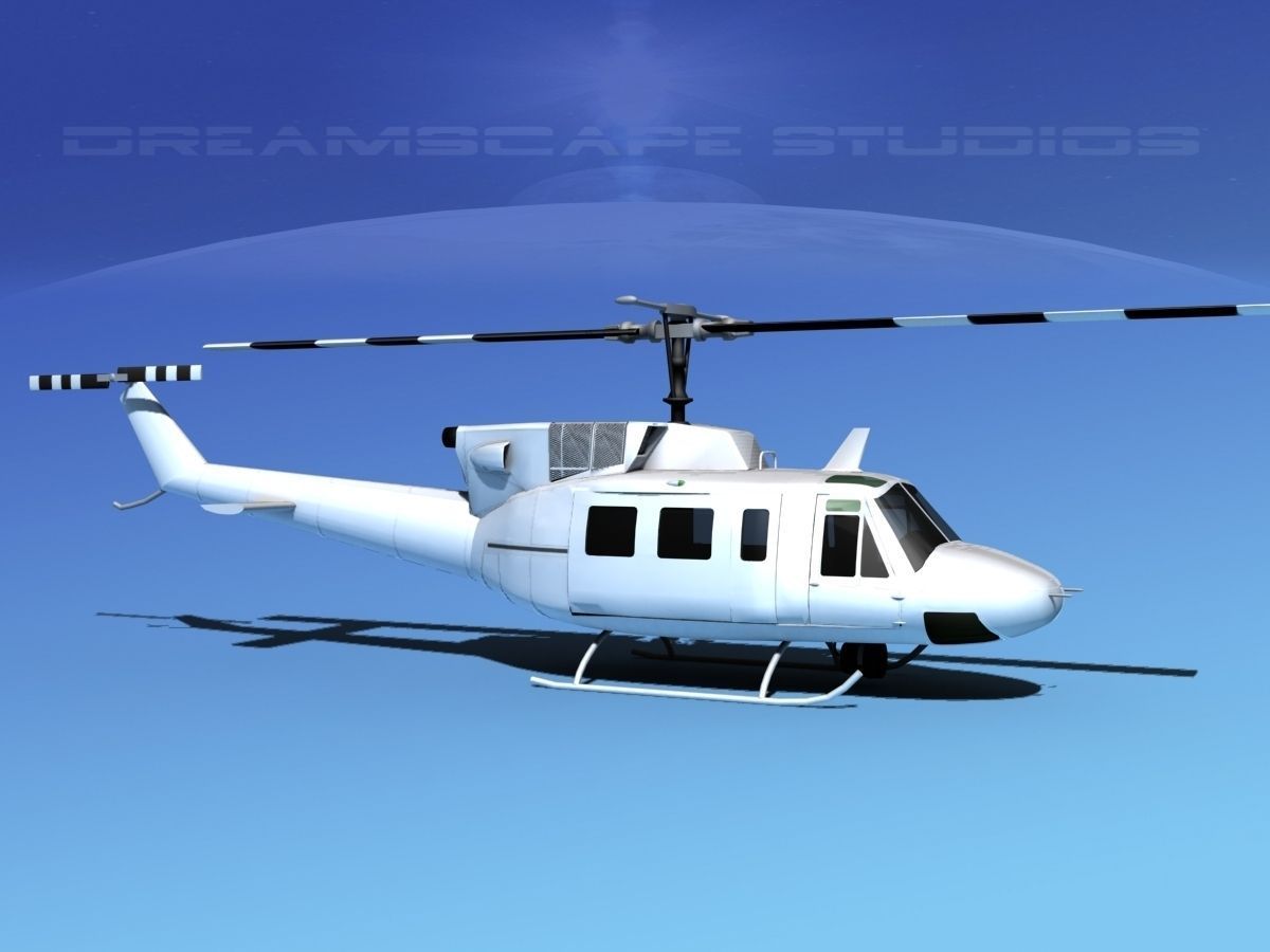 Bell 212 V30 White Livery 3D model_11