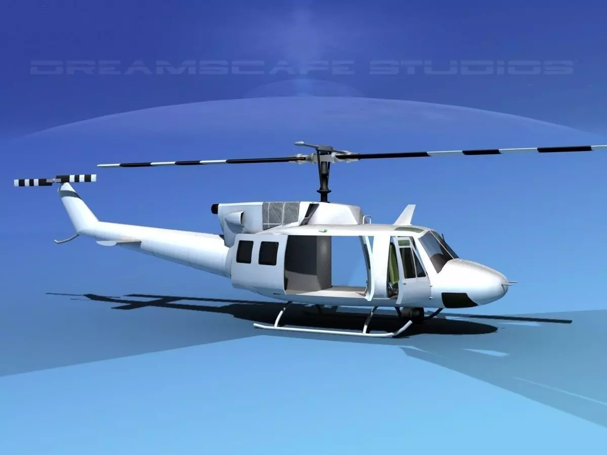 Bell 212 V30 White Livery 3D model_0
