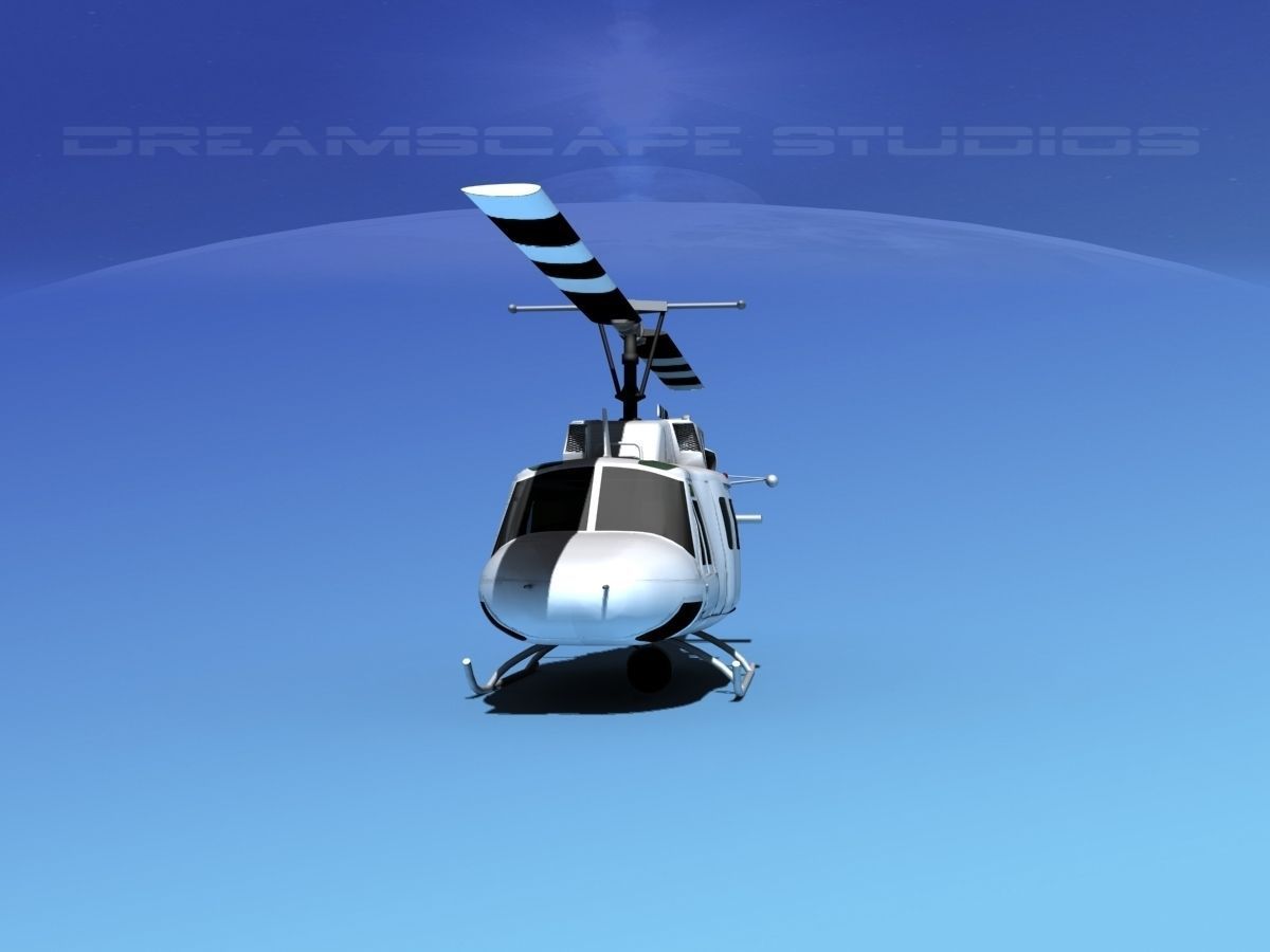Bell 212 V30 White Livery 3D model_3