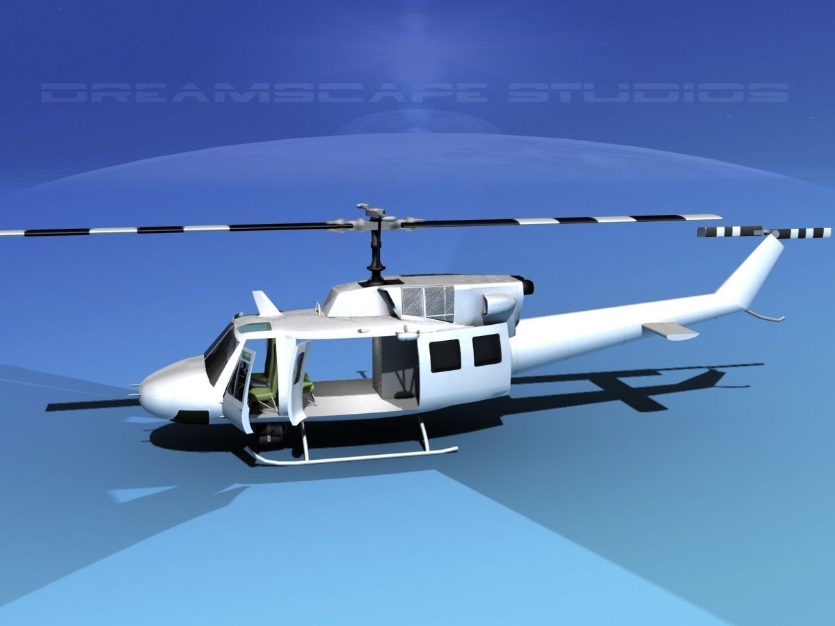 Bell 212 V30 White Livery 3D model_14