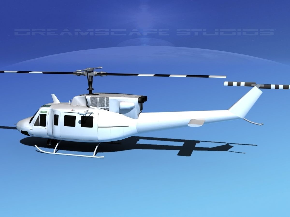 Bell 212 V30 White Livery 3D model_8