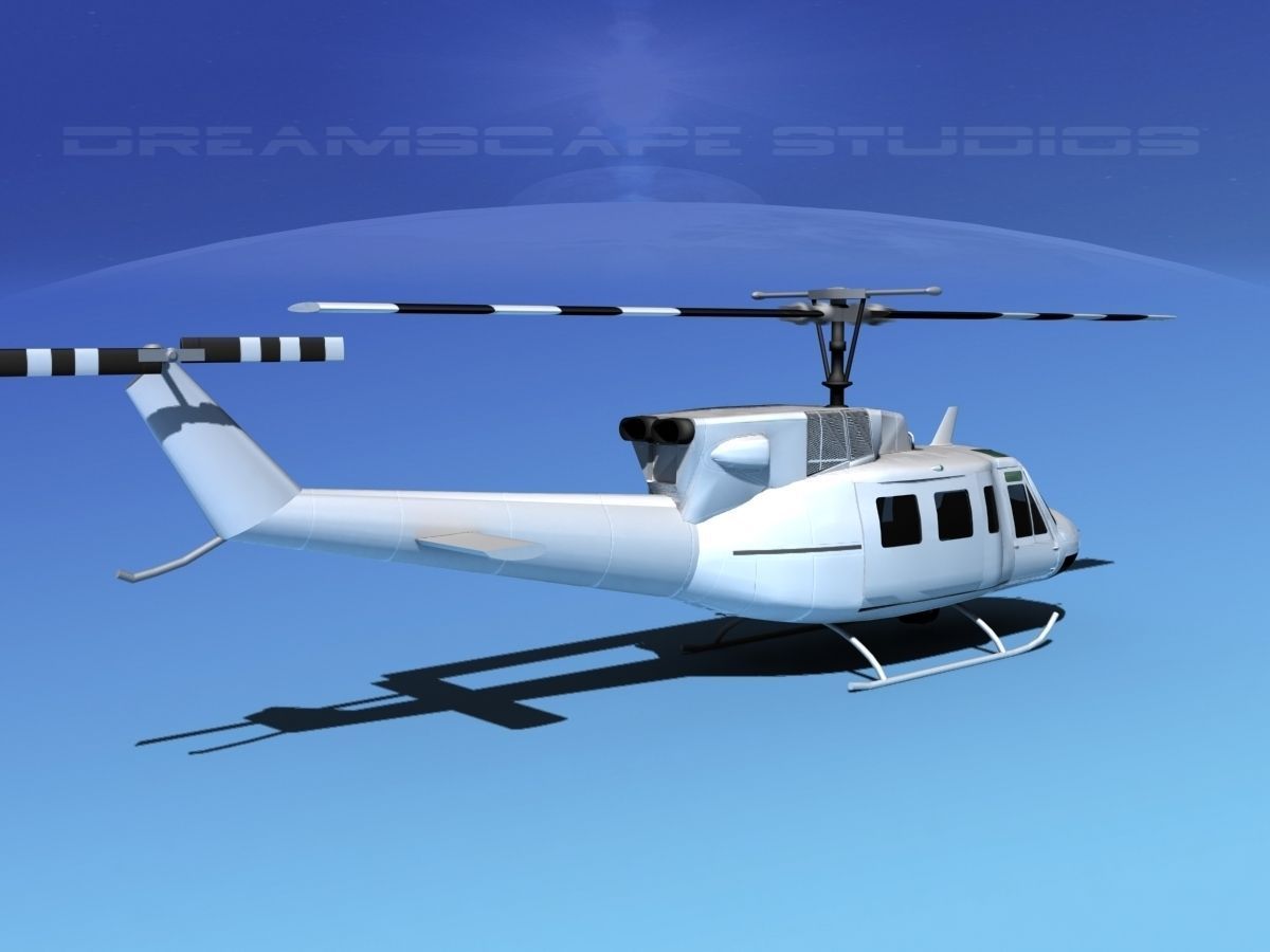Bell 212 V30 White Livery 3D model_5