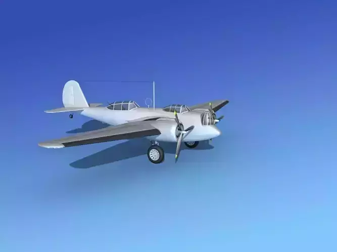 Martin B-10 Bare Metal 3D model