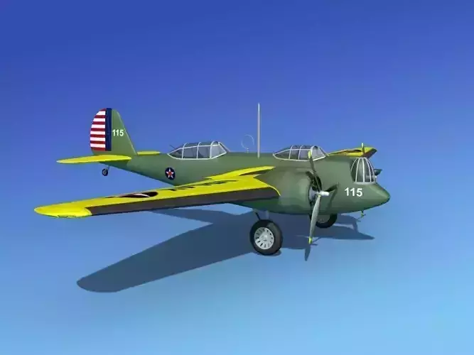 Martin B-10 V06 3D model