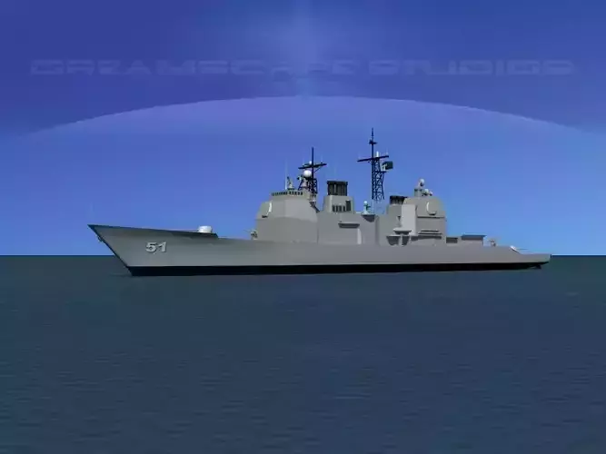Ticonderoga Cruiser CG51 USS Thomas S Gates 3D model