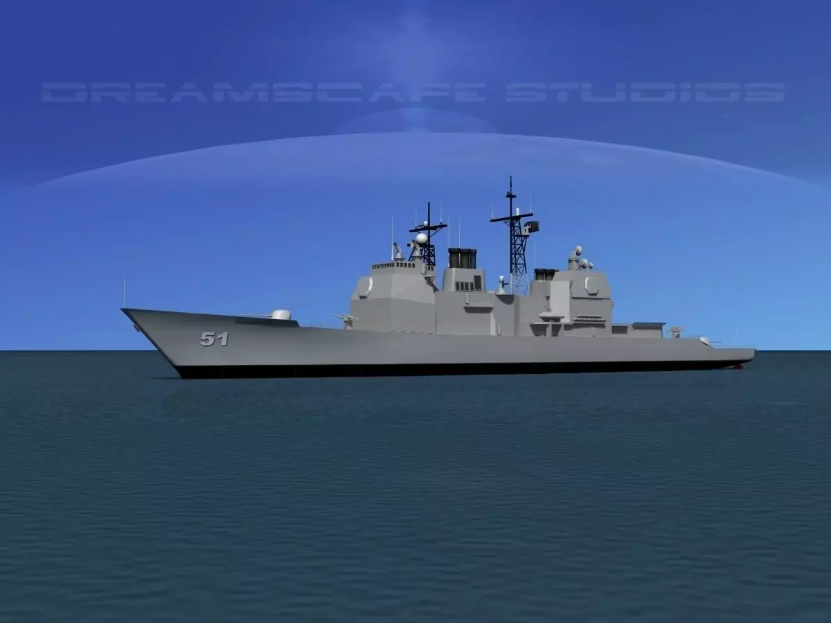 Ticonderoga Cruiser CG51 USS Thomas S Gates 3D model_0