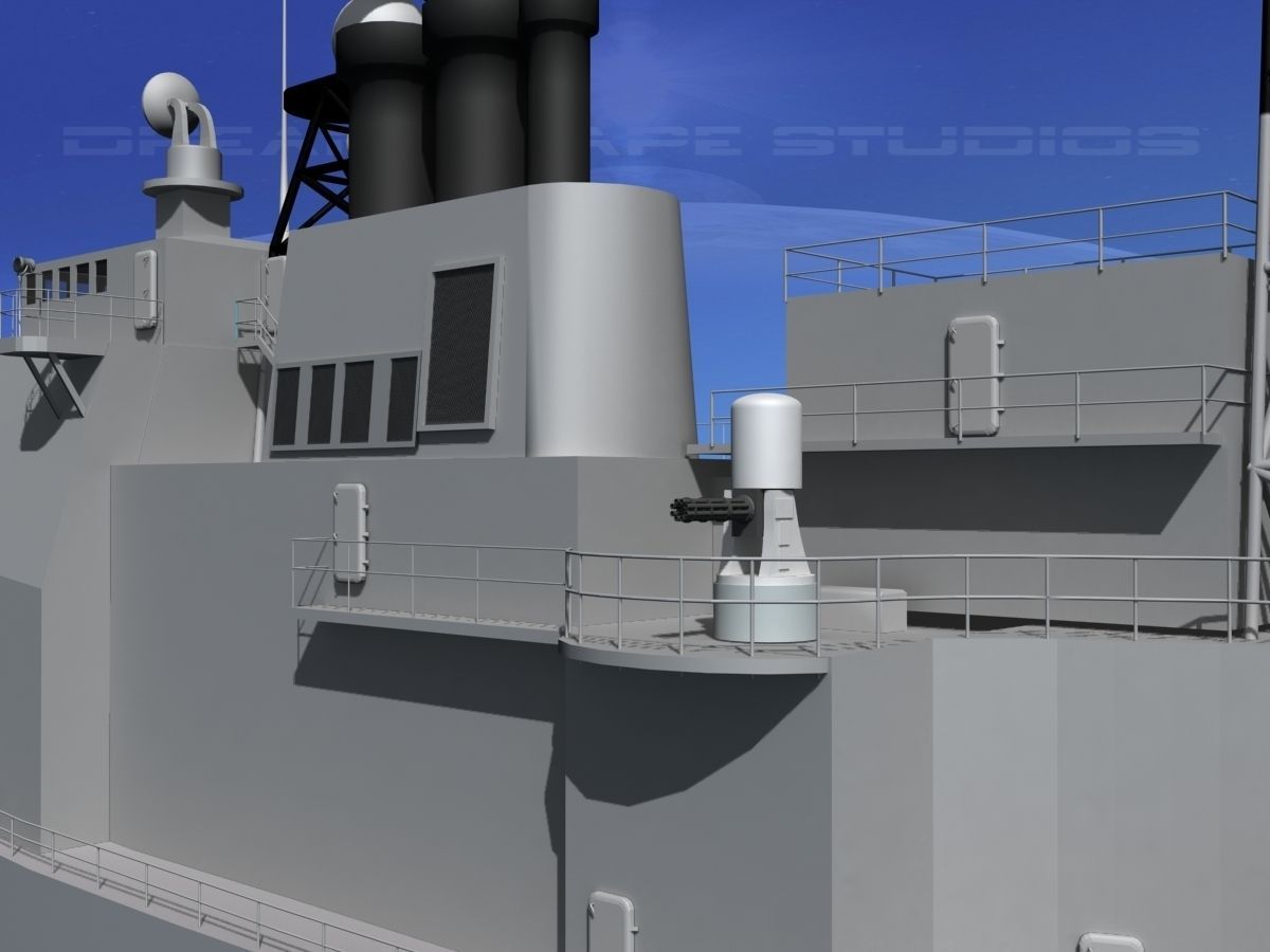 Ticonderoga Class Cruiser CG52 USS Bunker Hill 3D model_2