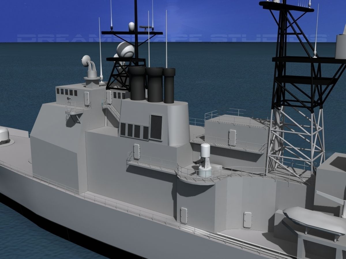 Ticonderoga Class Cruiser CG52 USS Bunker Hill 3D model_6