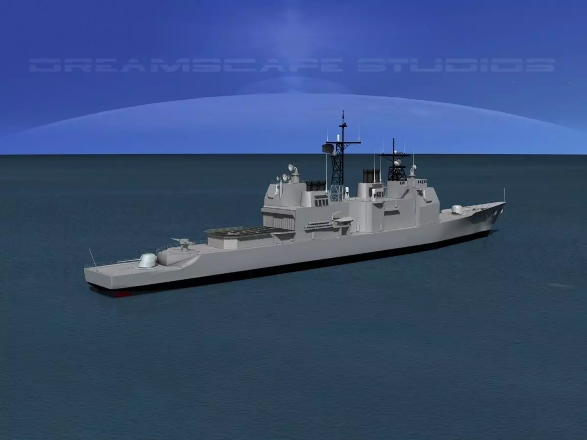 Ticonderoga Class Cruiser CG52 USS Bunker Hill 3D model_0
