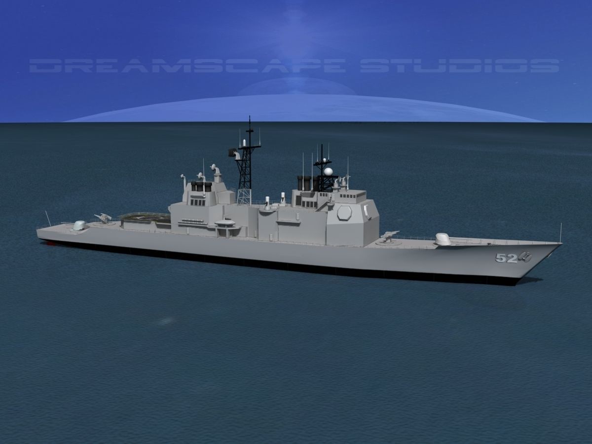 Ticonderoga Class Cruiser CG52 USS Bunker Hill 3D model_14