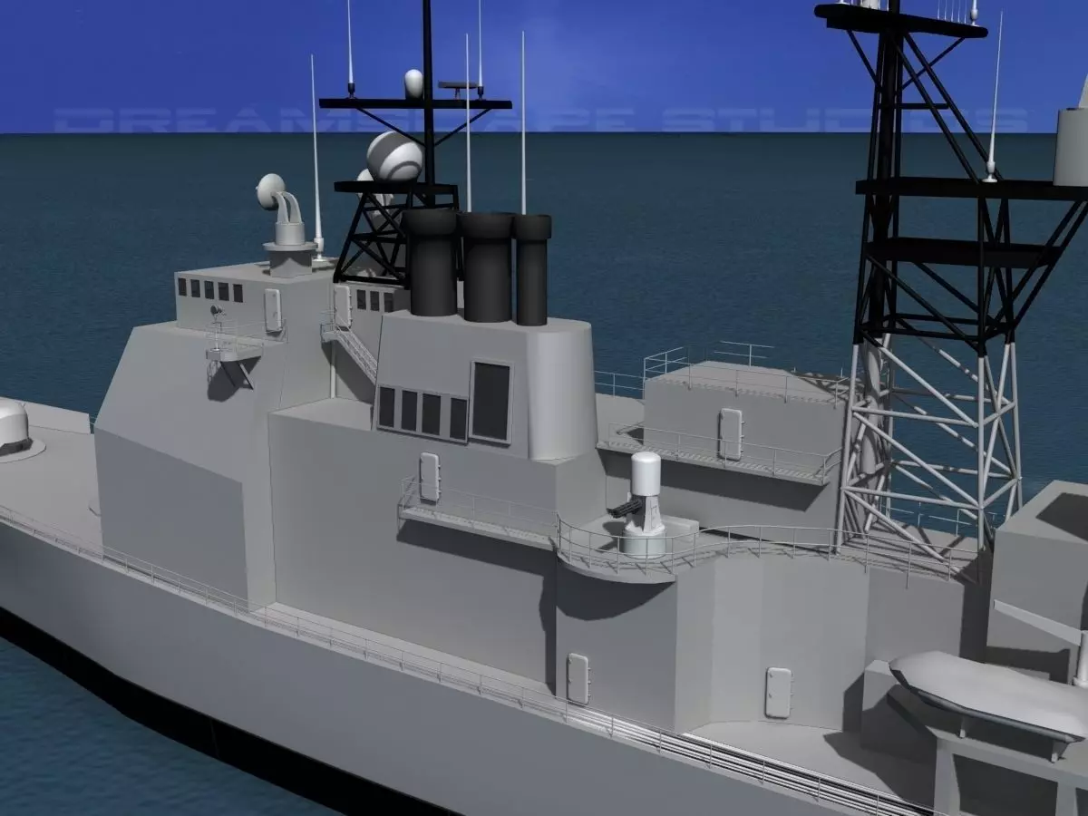 Ticonderoga Class Cruiser CG54 USS Antietam 3D model_0