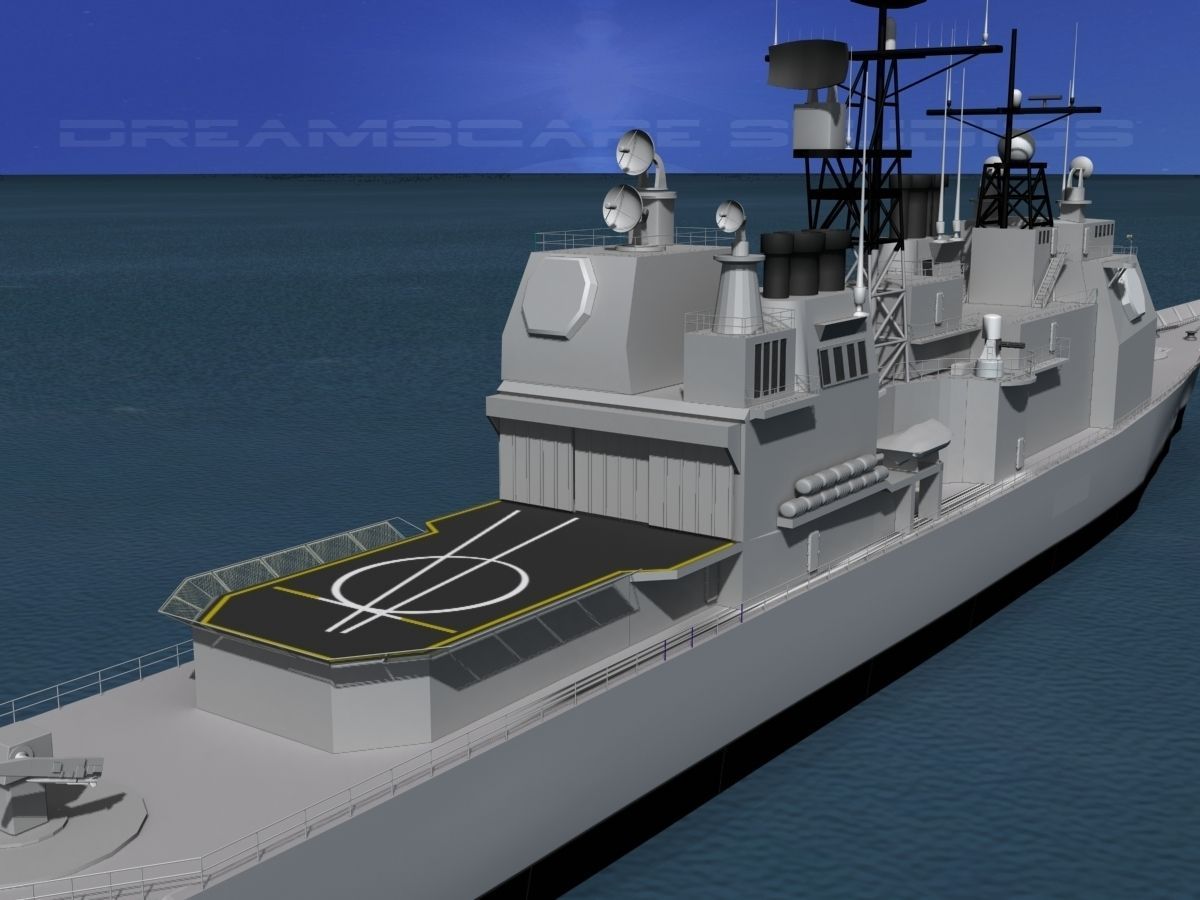 Ticonderoga Class Cruiser CG57 USS Lake Champlain 3D model_1