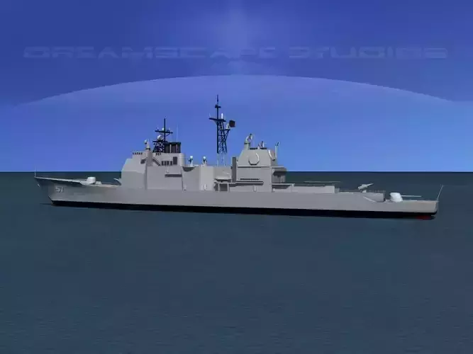 Ticonderoga Class Cruiser CG57 USS Lake Champlain 3D model