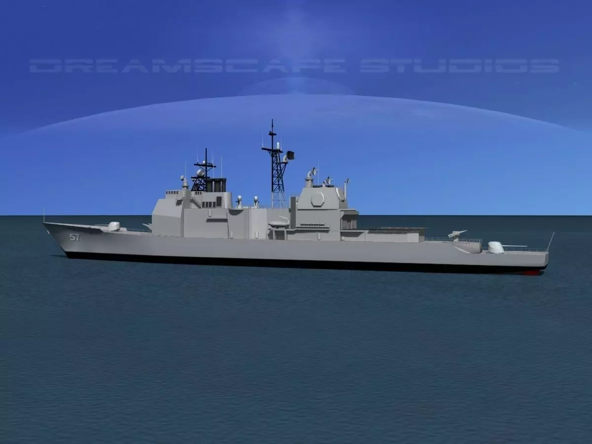 Ticonderoga Class Cruiser CG57 USS Lake Champlain 3D model_0