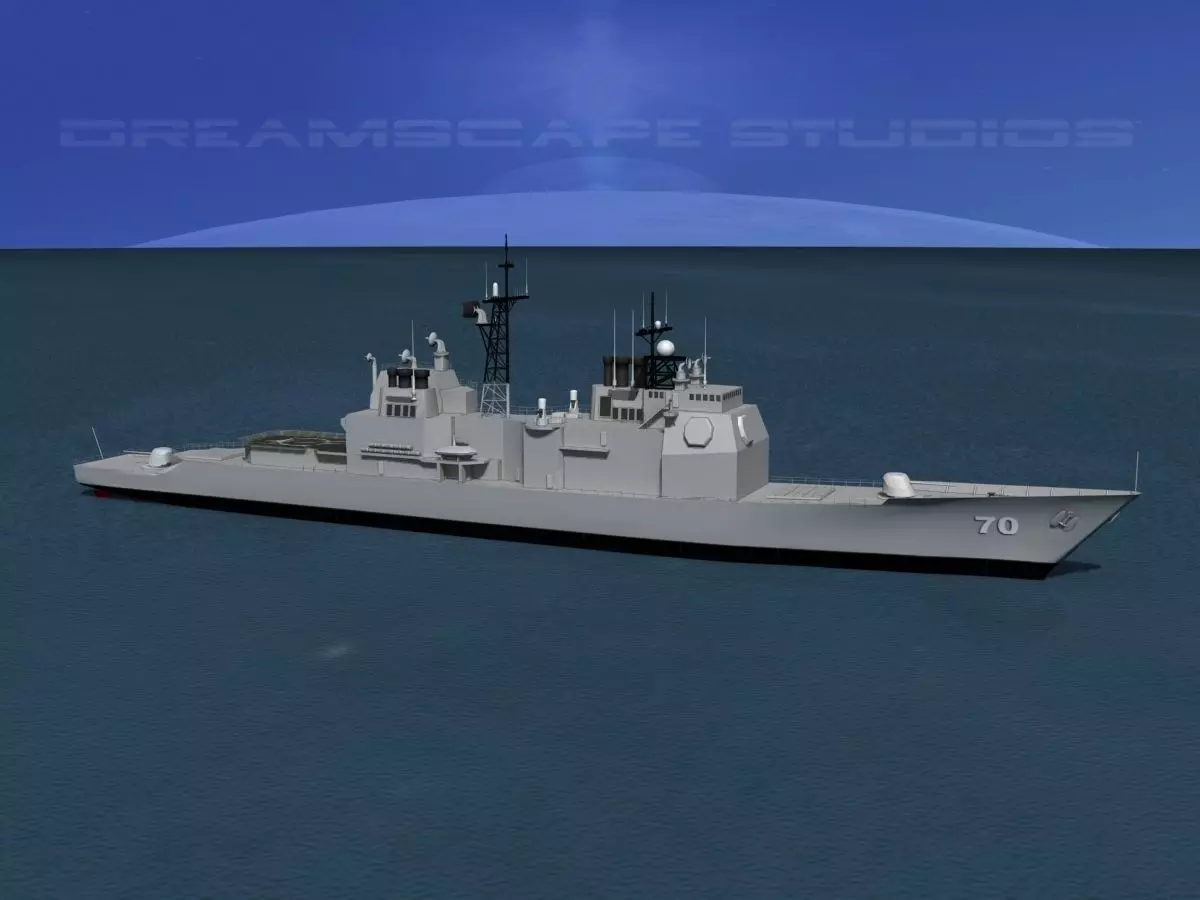 Ticonderoga Class Cruiser CG70 USS Lake Erie 3D model_0