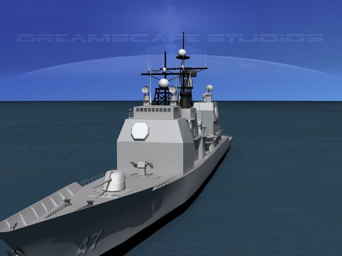 Ticonderoga Class Cruiser CG72 USS Vella Gulf 3D model_2