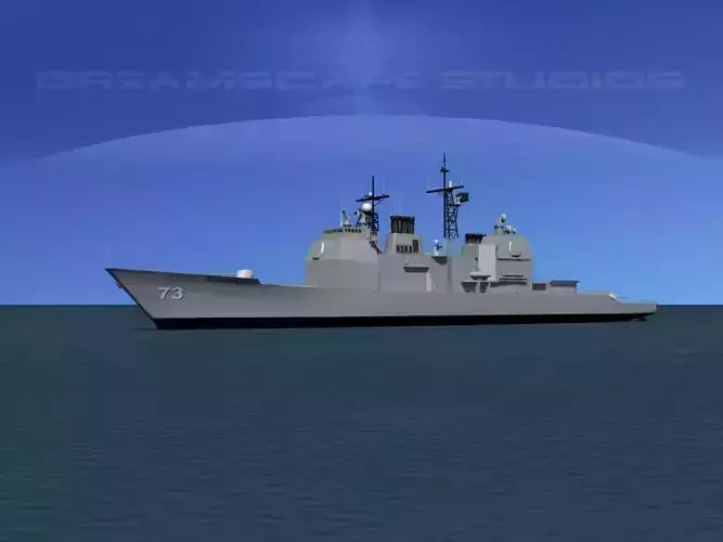 Ticonderoga Class Cruiser CG73 USS Port Royal 3D model